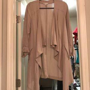 Tan trench style blazer/cardigan